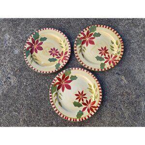 3 Pfaltzgraff Everyday Winter Blossom Floral Salad Plates Holiday Design